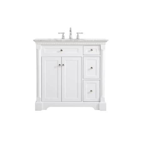Elegant Decor 36 Inch Single Bathroom Vanity In White, 731273 VF53036WH